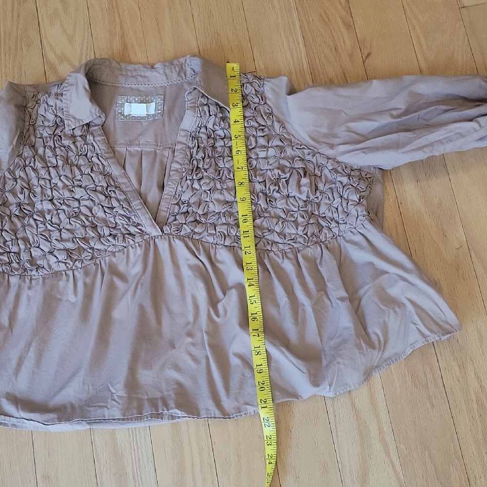 Maeve By Anthropologie Smocked Babydoll Top - Picture 11 of 16